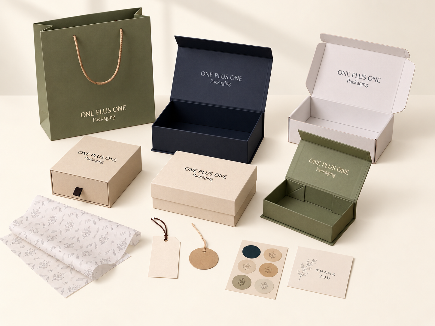 Custom OnePlusOne Packaging boxes and paper bags