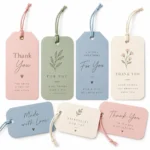 Custom apparel hang tag with cotton cord