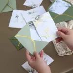 Gold foil thank you card with envelope