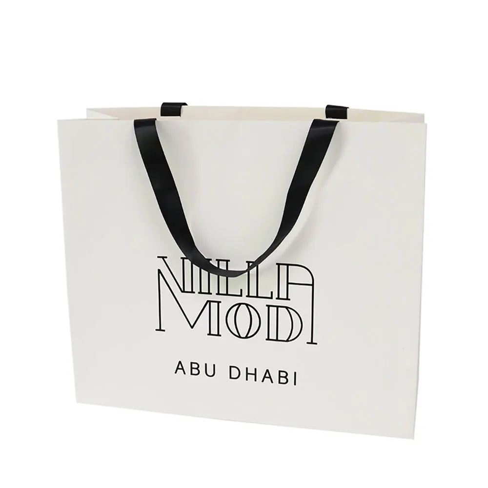 Premium makeup packaging bag with black ribbon