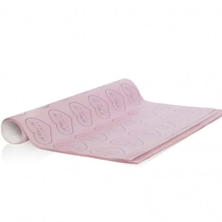 Pink tissue wrapping paper with printed logo
