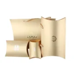 Metallic gold wig packaging for hair bundles