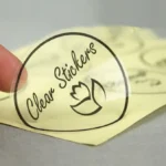 Transparent logo sticker for product packaging