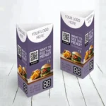 Printed table card with QR code menu