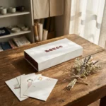 Custom cosmetic box with printed inner lid