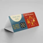 Three sided menu stand for restaurant tables