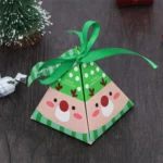 Festive candy favor box with Santa print