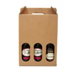 Kraft wine carrier box with handle