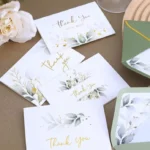 Wedding thank you card set with stickers