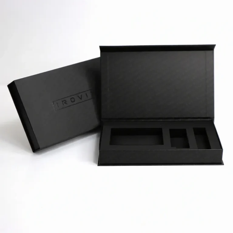 Custom Rigid Magnetic Gift Box with matte black finish