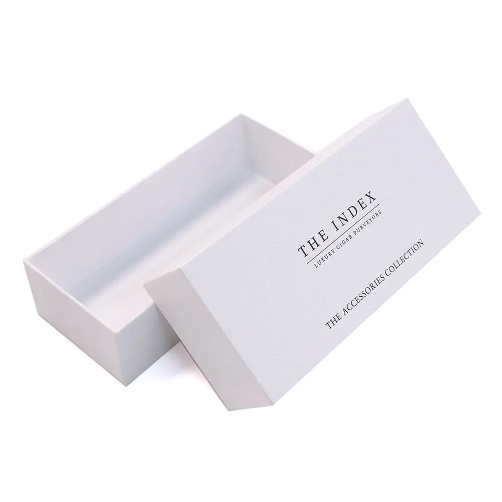 White rigid gift box with removable lid