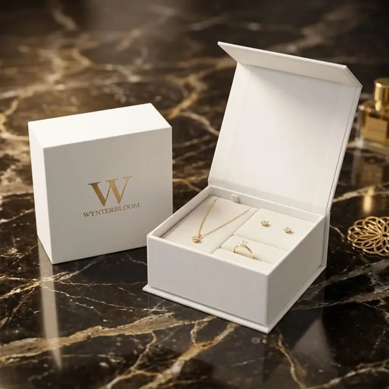 Luxury necklace gift box with fitted jewelry insert