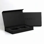 Matte black rigid magnetic packaging box for premium products