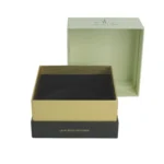 Custom printed candle boxes lid with black logo