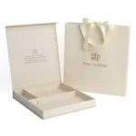 Magnetic closure box with foil logo branding
