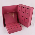 Book style advent calendar box with numbered drawers