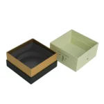 Rigid candle boxes with inserts in black EVA foam